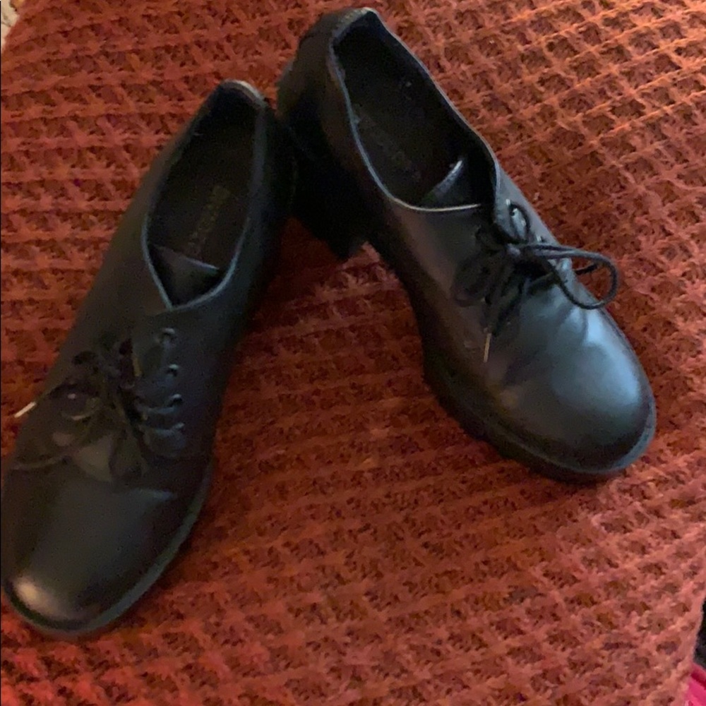 Black platform ankle boot worn once!